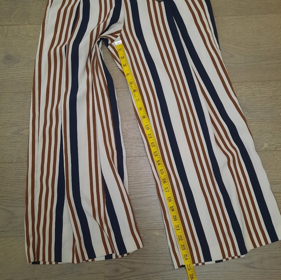 Zara wide leg culottes striped pants - Picture 8 of 9